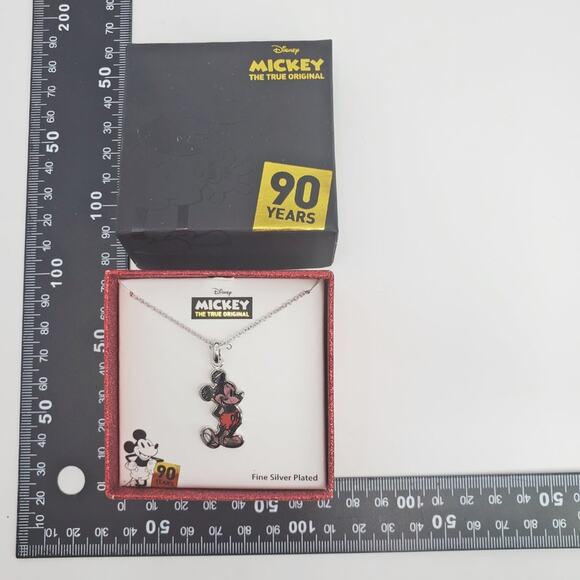 Disney Mickey Mouse 90 Years Celebration Fine Silver Plated Necklace NIP - Picture 10 of 10